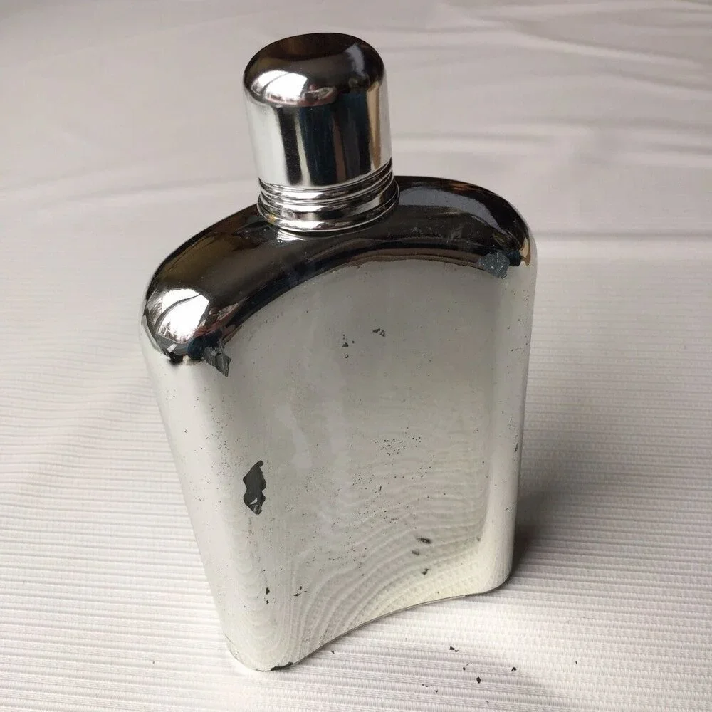 Decoy Transistor Radio Leather Case w Original Hidden Liquor Glass Flask Vintage